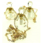 Clear Quartz Genuine Gemstone Cut Scent Bottle Pendant